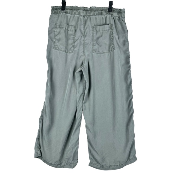 LOFT Emory Wide Leg CROP PANT Size LP Relaxed Loose sage green Soft lyocell - Picture 5 of 7